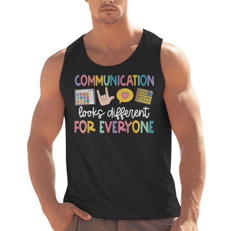 Communication Looks Different Tee Shirt Kids -Adults Teacher Animal Print Small Short Sleeve Classic Fit Crew Neck Polyester 100 Men Tank Top