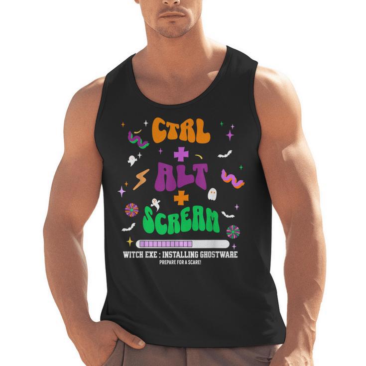 Computer Teacher Spooky Halloween Technology STEM Engineer Men Tank Top