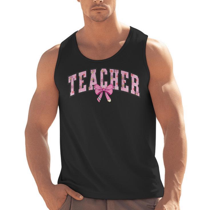 Coquette Bow Back To School First Day Teacher Men Tank Top
