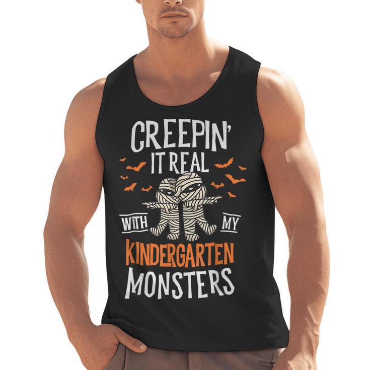 Creepin It Real Kindergarten Monsters Halloween Teacher Men Tank Top
