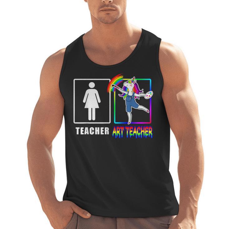 Cute Art Teacher Magical Dabbing Unicorn Artist Men Tank Top