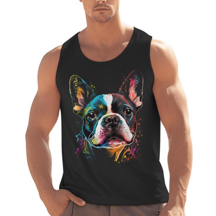 Cute Boston Terrier Puppy Dog Art Lover Unique Painting For Men Women Kids Men Tank Top, trending gift