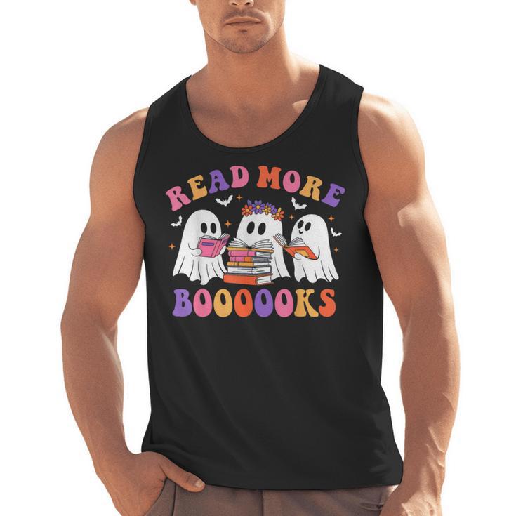 Cute Ghost Read More Books Lover Teacher Halloween Costume Men Tank Top