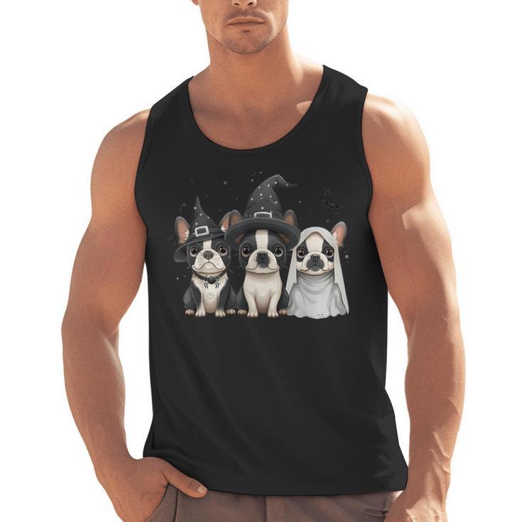 Cute Halloween Boston Terrier Dogs Witch Hat Ghost Dog For Men Women Kids Men Tank Top, Boston Terrier Ghost Gifts, Boston Terrier Halloween Gifts, trending gift
