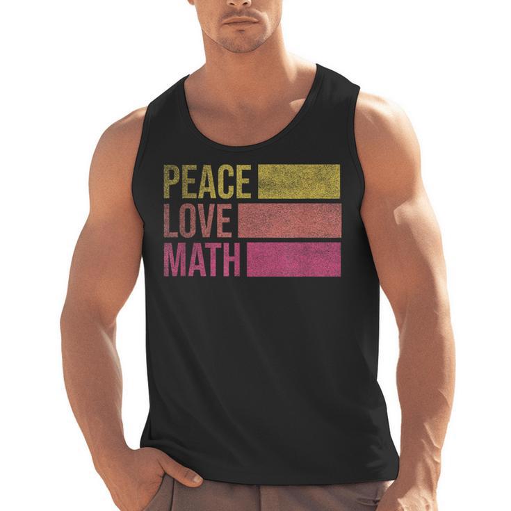 Cute Math Teacher Peace Love Math Men Tank Top