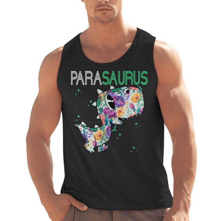 Dino Para Professional Teacher Collection T-Rex Dinosaur Paraeducator Assistant Teacher Men Tank Top