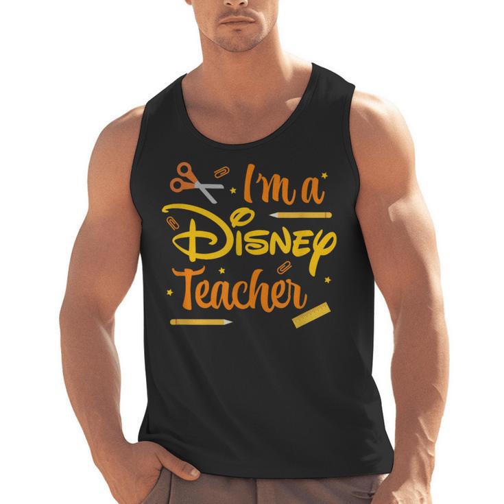 Disney Back To School I'm A Disney Teacher Crafty Logo Men Tank Top