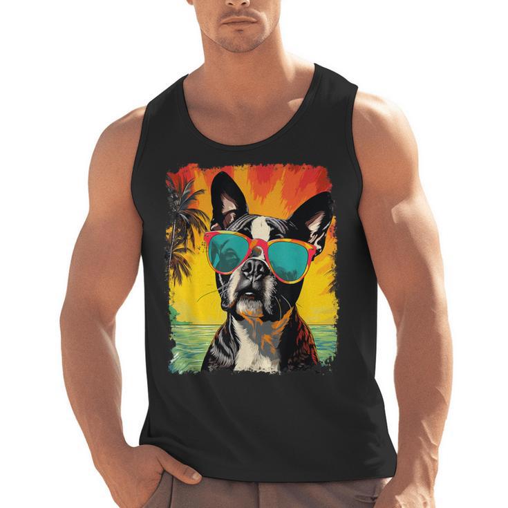 Dog Boston Terrier Hawaiian Men Tank Top, trending gift