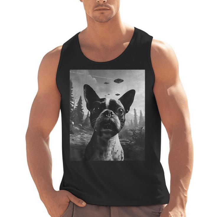 Dog Mom Dad Alien Selfie Boston Terrier UFO For Men Women Men Tank Top, Mom Gifts, Boston Terrier Dad Gifts, Boston Terrier Mom Gifts, trending gift
