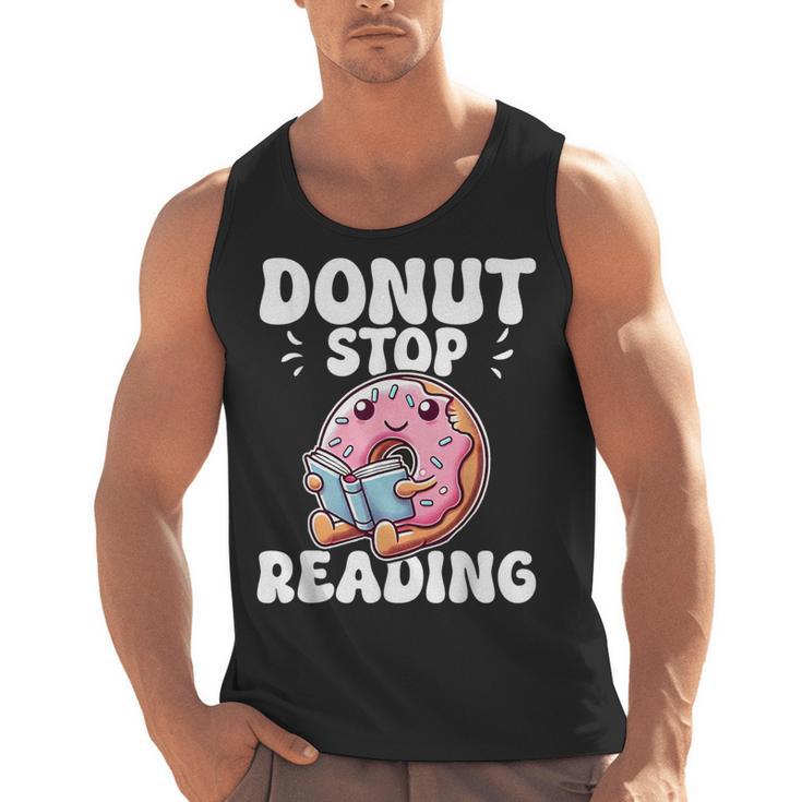 Donut Stop Reading Kawaii Teacher Preschool Kindergarten Men Tank Top