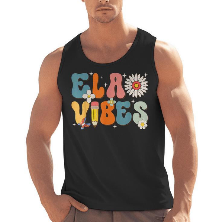 English Teacher Ela Vibes Teacher Kids First Day Of School Men Tank Top