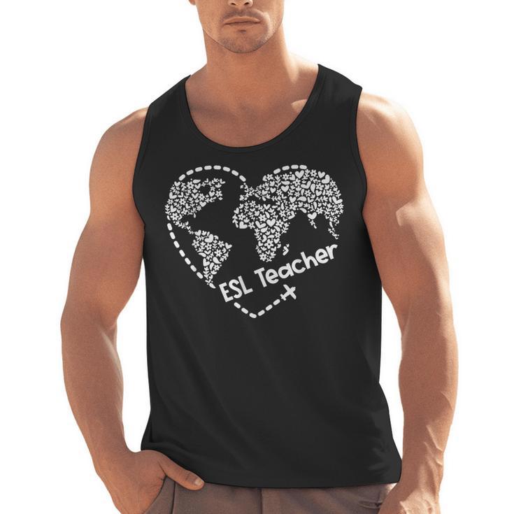 ESL Teacher ESOL Student Cute Heart Shape English Teacher Men Tank Top