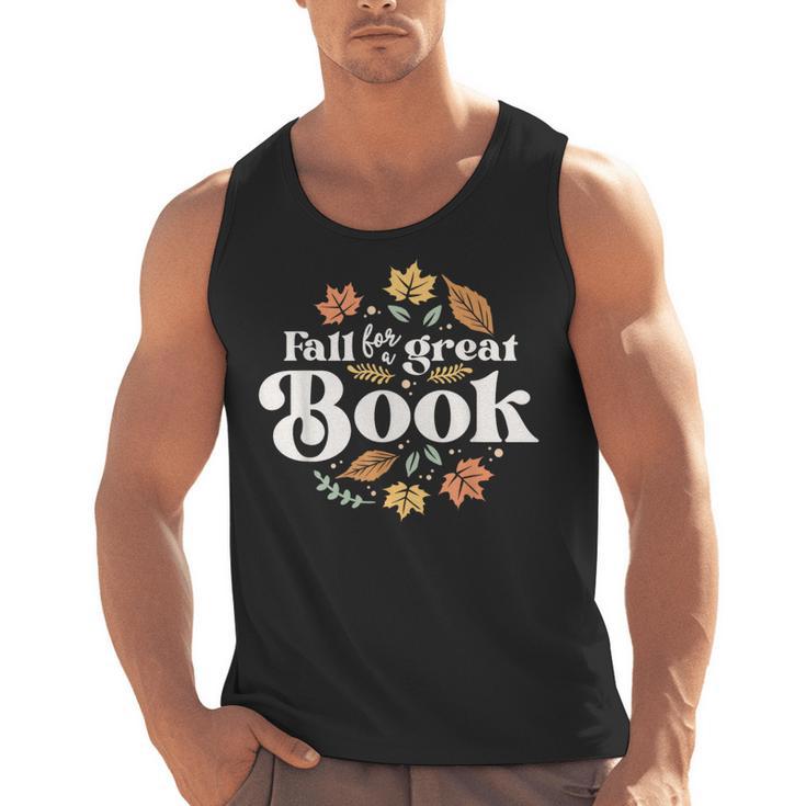 Fall For A Great Book Reading Librarian Autumn Teacher Men Tank Top