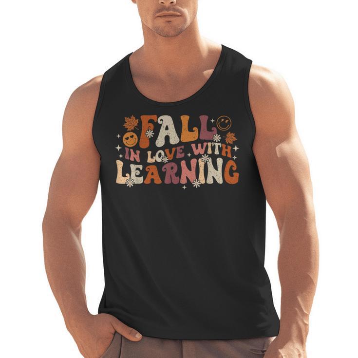 Fall In Love With Learning Autum Thanksgiving Teacher Kids Men Tank Top