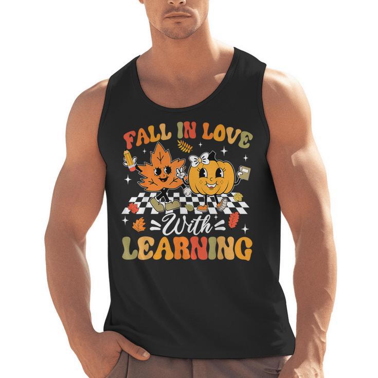 Fall In Love With Learning Fall Teacher Thanksgiving Retro Men Tank Top
