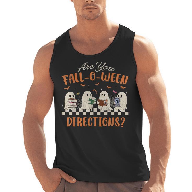 Are You Fall-O-Ween Directions Halloween TeacherGhost Book Men Tank Top