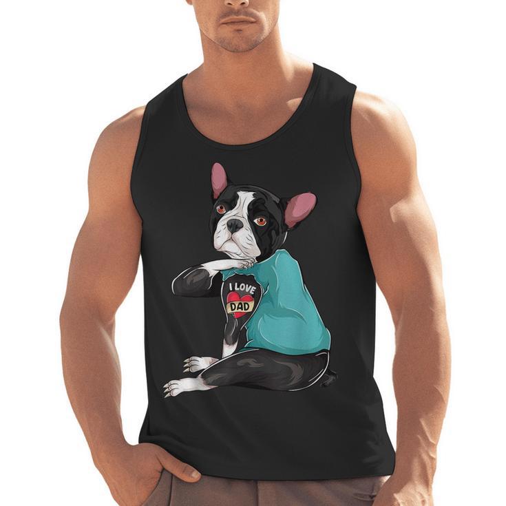 Father's Day Gift Dog Dad Boston Terrier i Love Dad Tattoo Men Tank Top, Boston Terrier Dad Gifts, trending gift