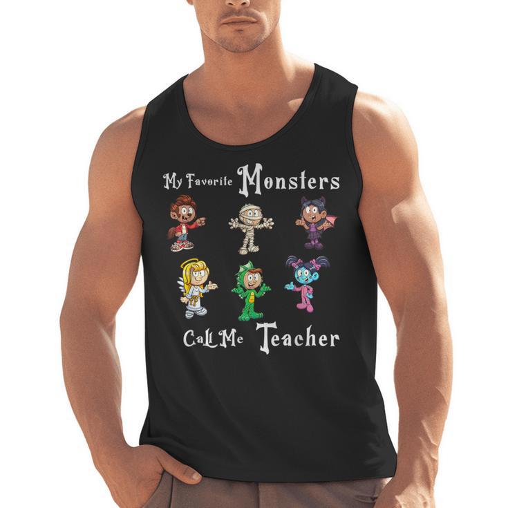 My Favorite Monsters Call Me Teacher Thank Mummy Vampire Bat Men Tank Top