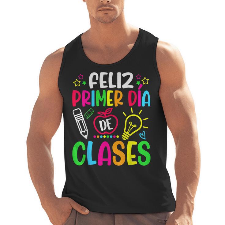 Feliz Primer Dia De Clases Kids Girl Teacher Spanish School Men Tank Top