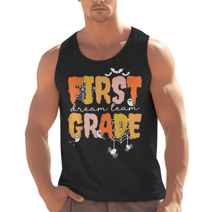 First Grade Dream Retro Team Fall Halloween Spooky Teachers Men Tank Top