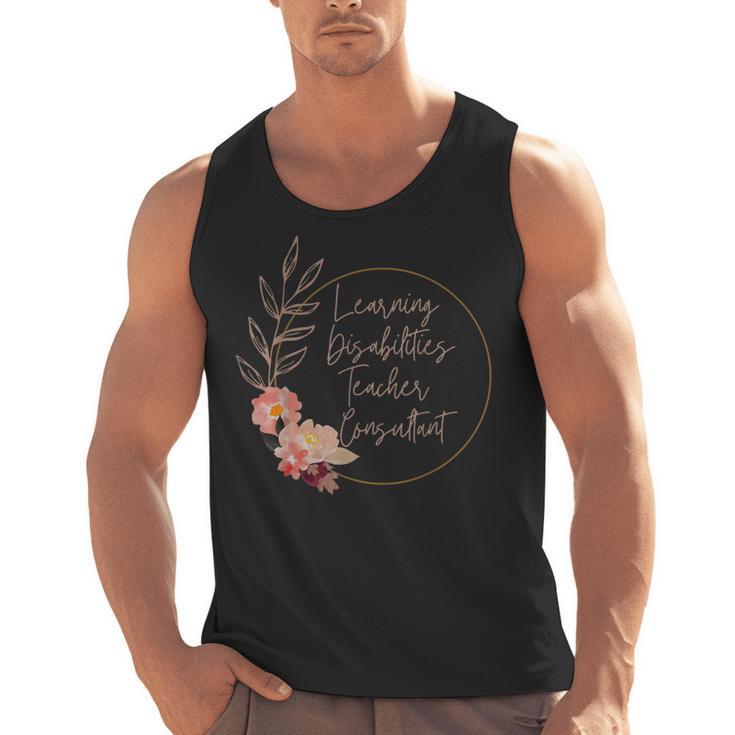Floral Learning Disabilities Teacher Consultant SPED Teacher Men Tank Top