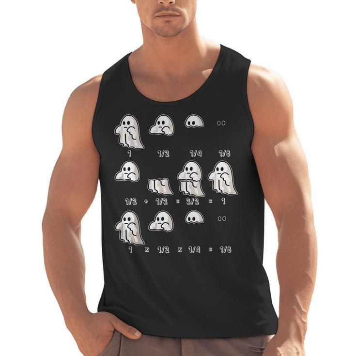 Fractions Math Teacher Ghost Math Halloween Humorous Men Tank Top