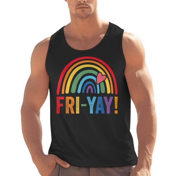 Fri-Yay Friyay Rainbow Colors Teacher Childrens Fun Designs Men Tank Top