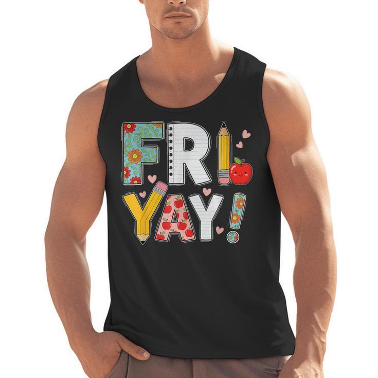 Fri Yay Teacher Happy Friday Friyay Weekend Back To School Men Tank Top