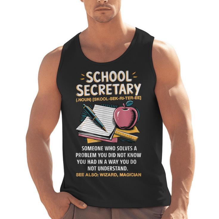 Front Office Teacher Admin Meaning School Secretary Men Tank Top