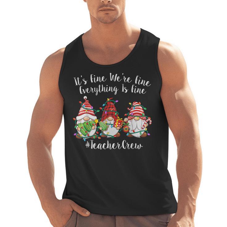 Gnome It's Fine I'm Fine Everything Is Fine Teacher Xmas Men Tank Top