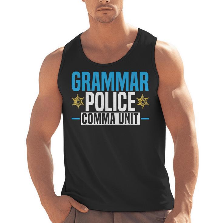 Grammar Police Comma Unit English Teacher Grammar Teacher For Men Women Men Tank Top