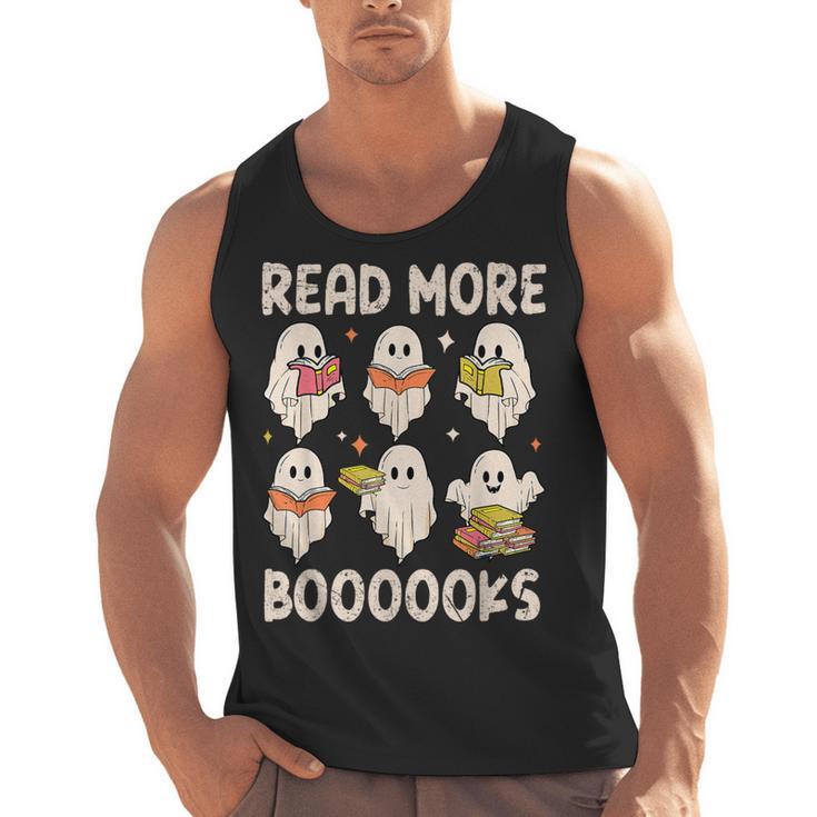 Groovy Halloween Ghost Read More Boooooks Librarian Teacher For Men Women Kids Men Tank Top