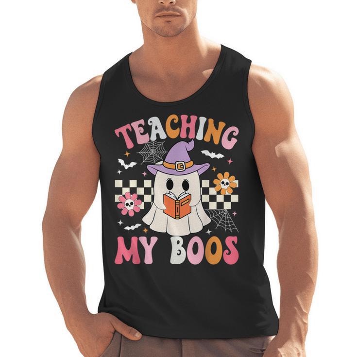 Groovy Teaching My Boos Teacher Ghost Halloween Teacher Men Tank Top
