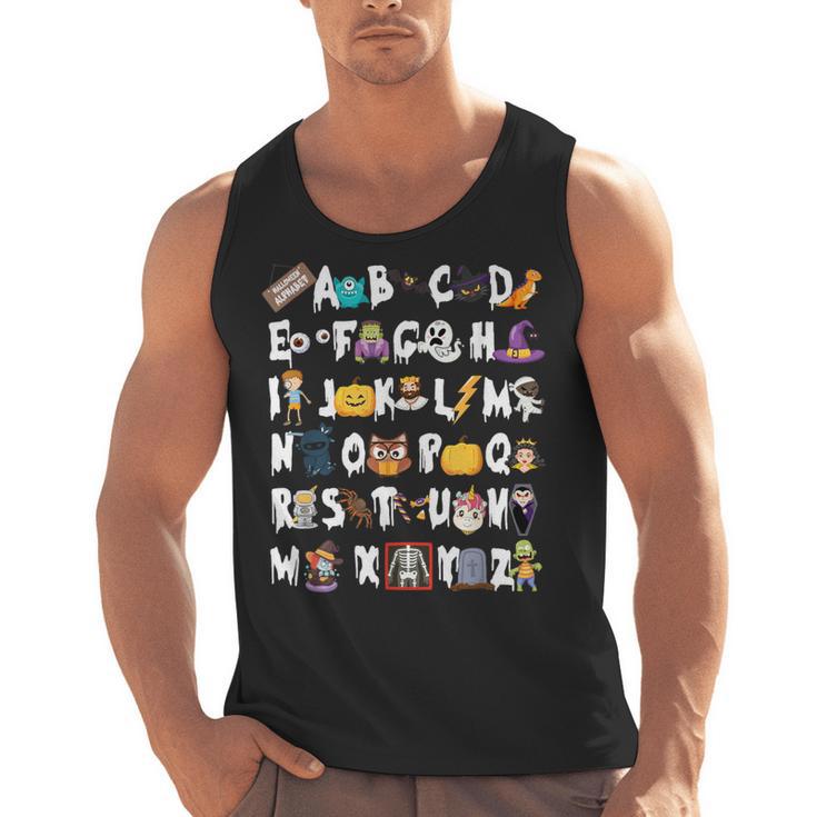 Halloween Alphabet ABCs Learning Kindergarten Teacher Men Women Kids Men Tank Top