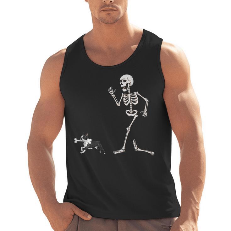 Halloween Boston Terrier And Skeleton Men Tank Top, Boston Terrier Halloween Gifts, trending gift