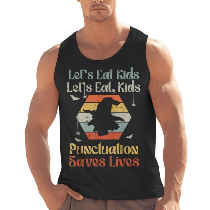 Halloween Lets Eat Kids English Teacher Costume Women Men Tank Top