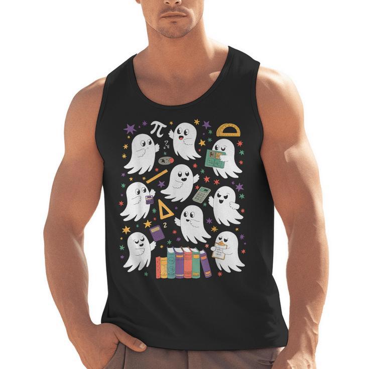 Halloween Math Teacher Ghost Math Teacher Spooky Halloween Men Tank Top