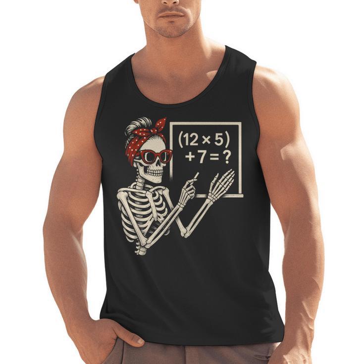 Halloween Math Teacher Skeleton Six Seven Meme Brainrot Men Tank Top