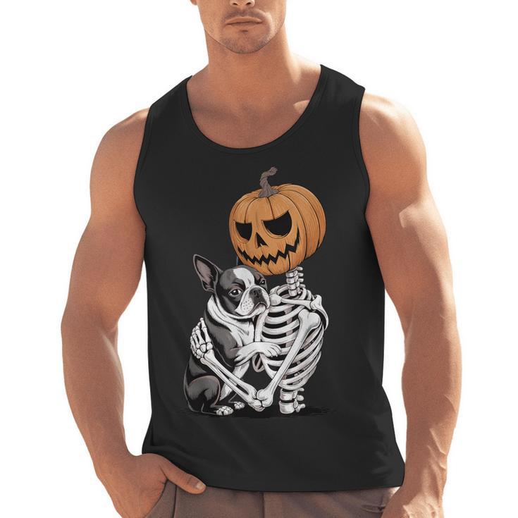 Halloween Skeleton Boston Terrier Men Tank Top, Boston Terrier Halloween Gifts, trending gift