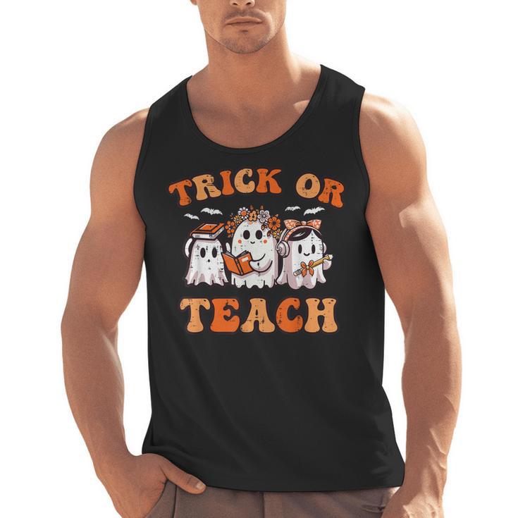Halloween Teacher Ghosts Trick Or Teach Retro Costume Women Men Tank Top