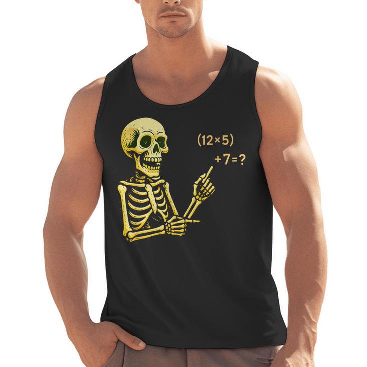 Halloween Teacher Six Seven 6 7 Skeleton Spooky Costume Men Tank Top