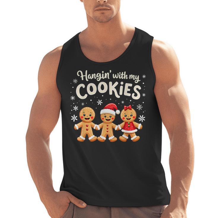 Hangin With My Cookies Gingerbread Christmas Teacher Men Tank Top
