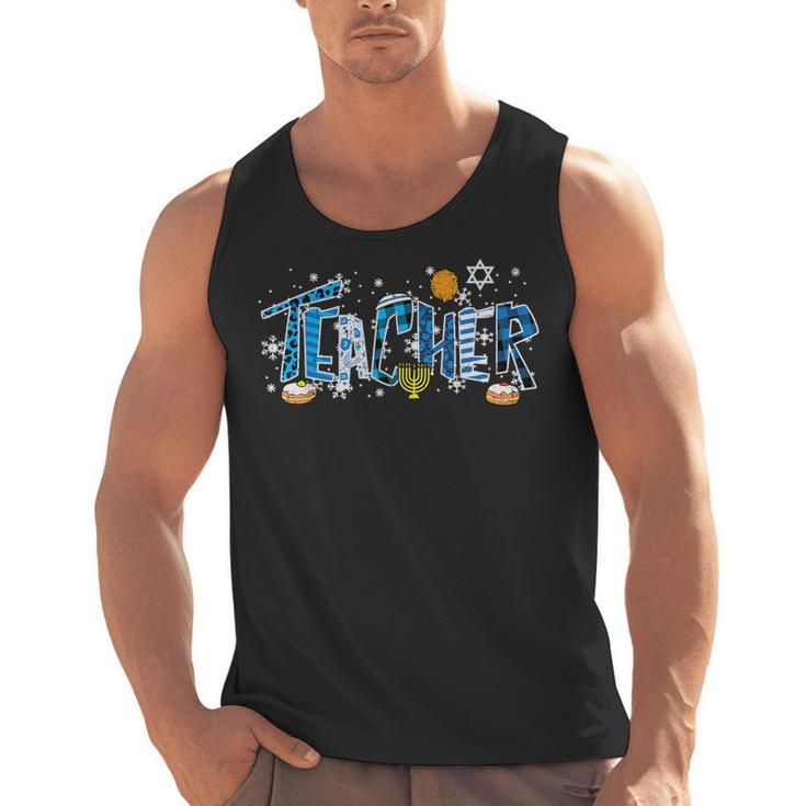 Hanukkah Leopard Plaid Teacher Chanukah Jewish Women Men Men Tank Top