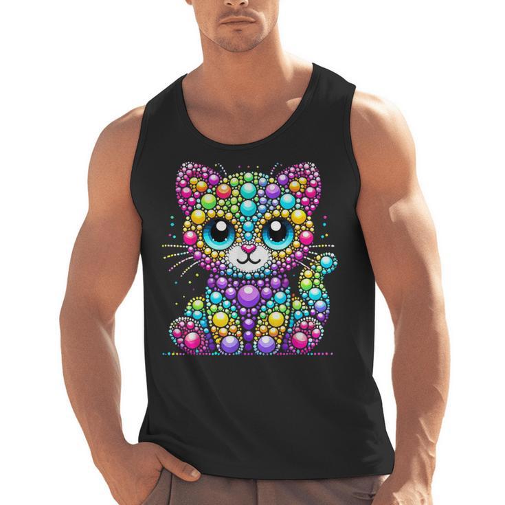 Happy Dot Day Colorful Polka Dot Cat Kitten Teachers Kids Men Tank Top
