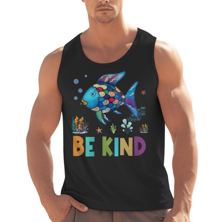 Happy First Day Of School Fish Rainbows Teacher Be Kind Men Tank Top