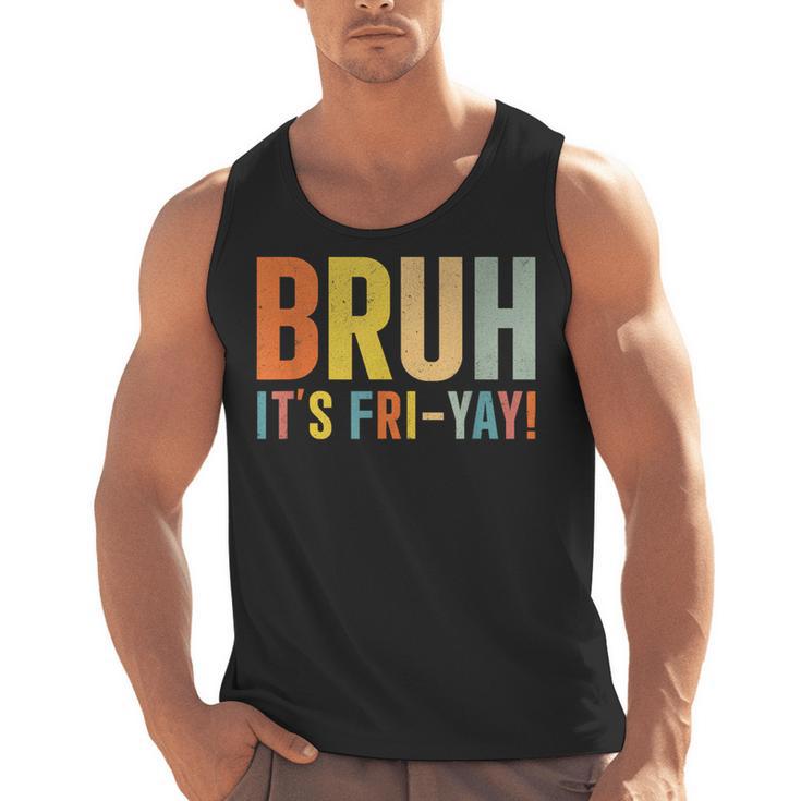 Happy Friyay Teacher Shirt Cute Teacher Fashion Bruh Fri-Yay Men Tank Top