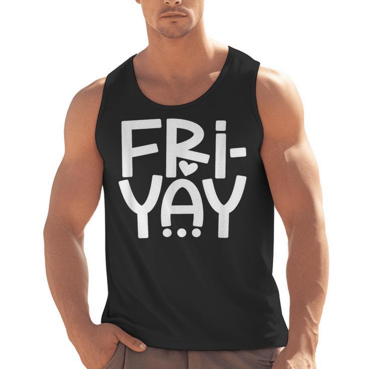 Happy Friyay Teacher Shirt Cute Teacher Fashion Fri-Yay Men Tank Top