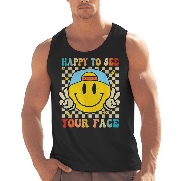 Happy To See Your Face Hippie Smile Back To School Teachers Men Tank Top
