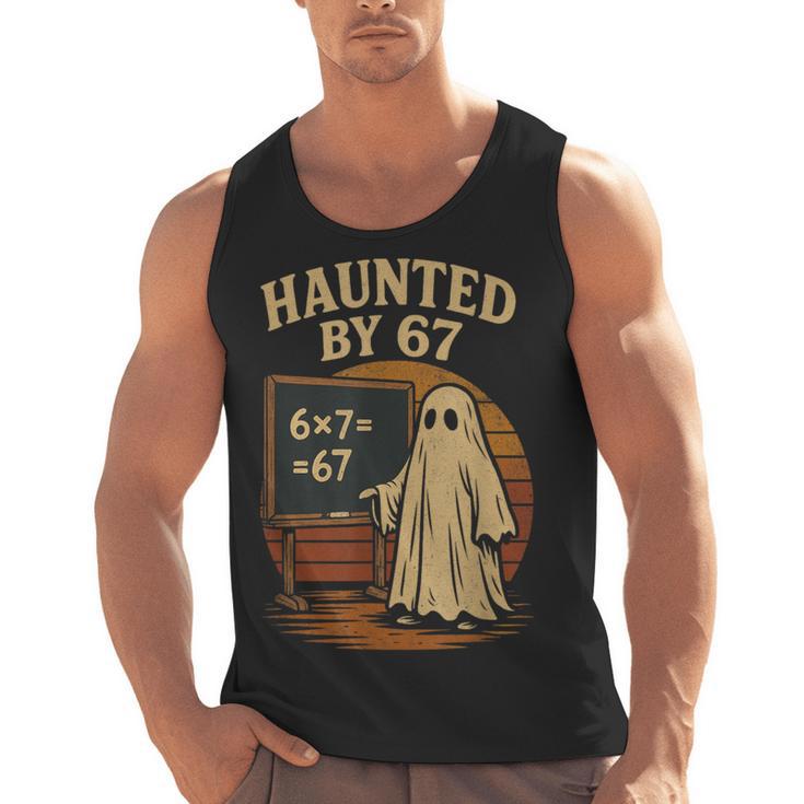 Haunted By 67 Ghost Math Joke Student Halloween Nerd Teacher Men Tank Top