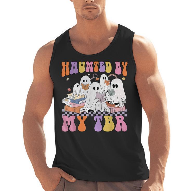 Haunted By My TBR Cute Ghosts Book Reading Teacher Halloween Men Tank Top